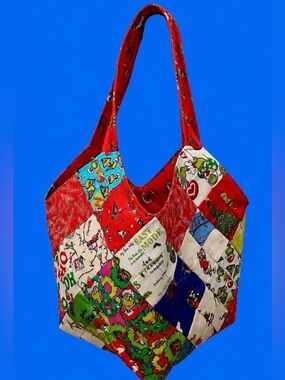 Grinch Christmas Colorful Mondo Large Bag. New. Tote. Cotton.